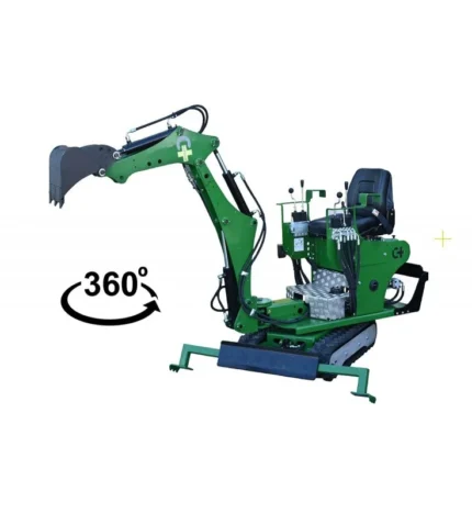 La Libellule Mini-pelle — Essence 9,5 CV, 425 kg, bras déportable, 9 accessoires inclus neuf